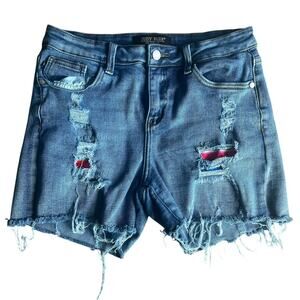 Judy Blue Light Wash Distressed Jean Shorts Size Medium